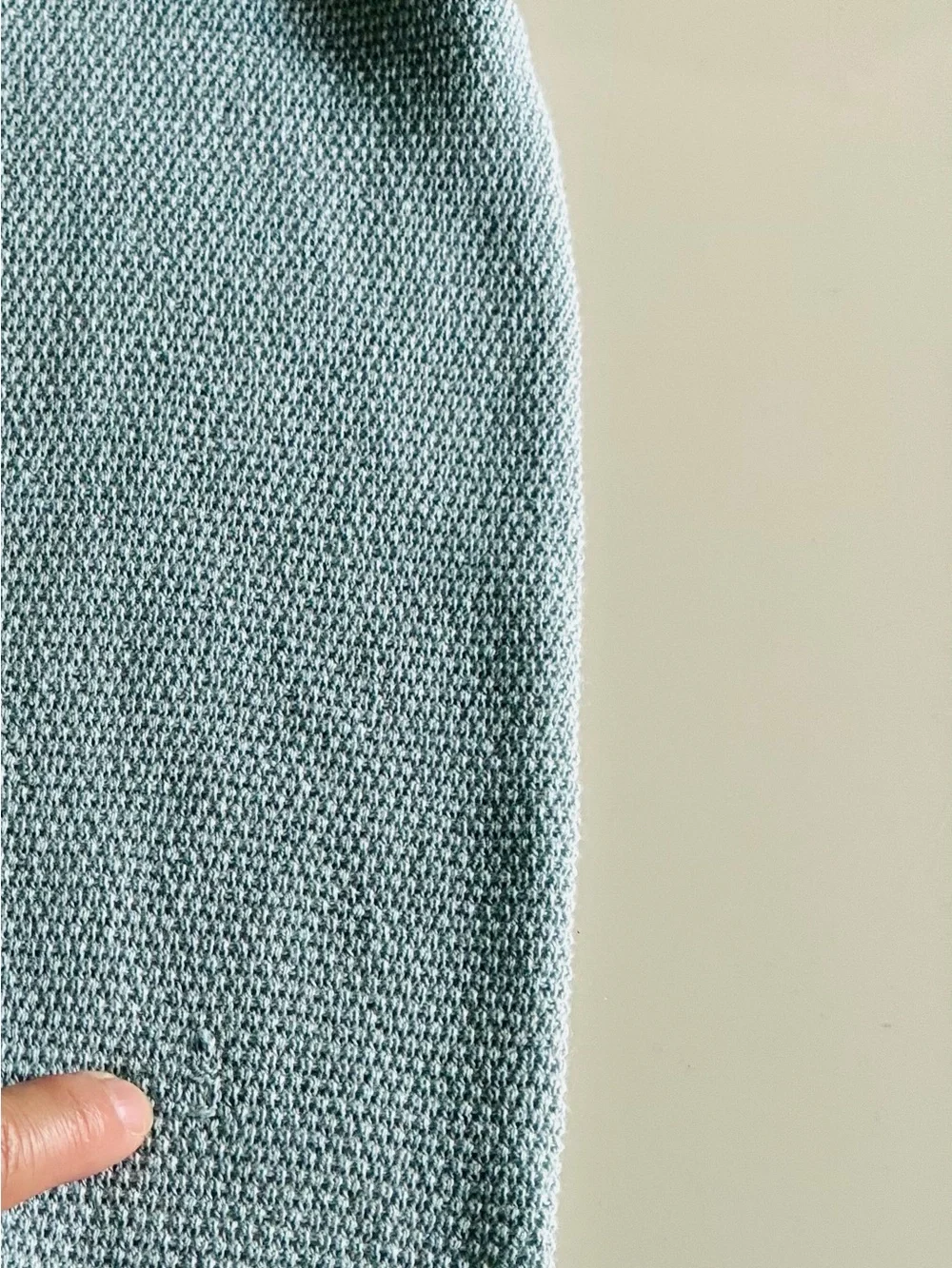 J. Crew Men’s Sage Green Crewneck Knit Sweater. M. NWT with defect.